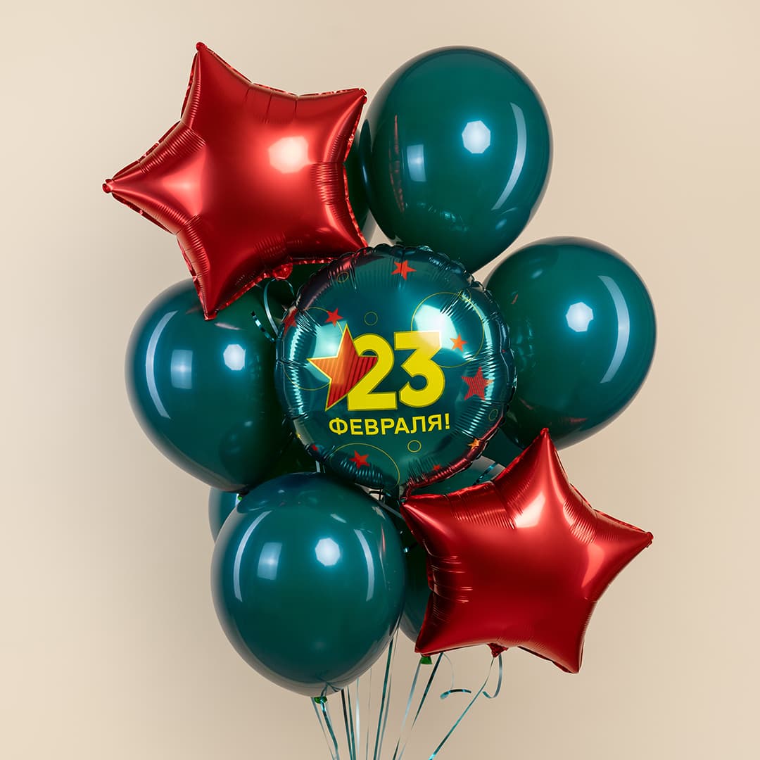 шар-фигура круг 46 см бирюзовый на 23 февраля с гелием