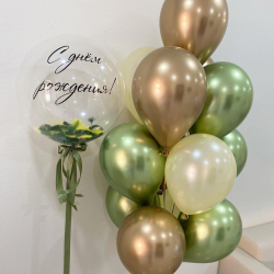 Шар-баблз с фонтам шаров хром