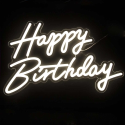 Световая надпись Happy Birthday, 35*57 см. Теплый белый