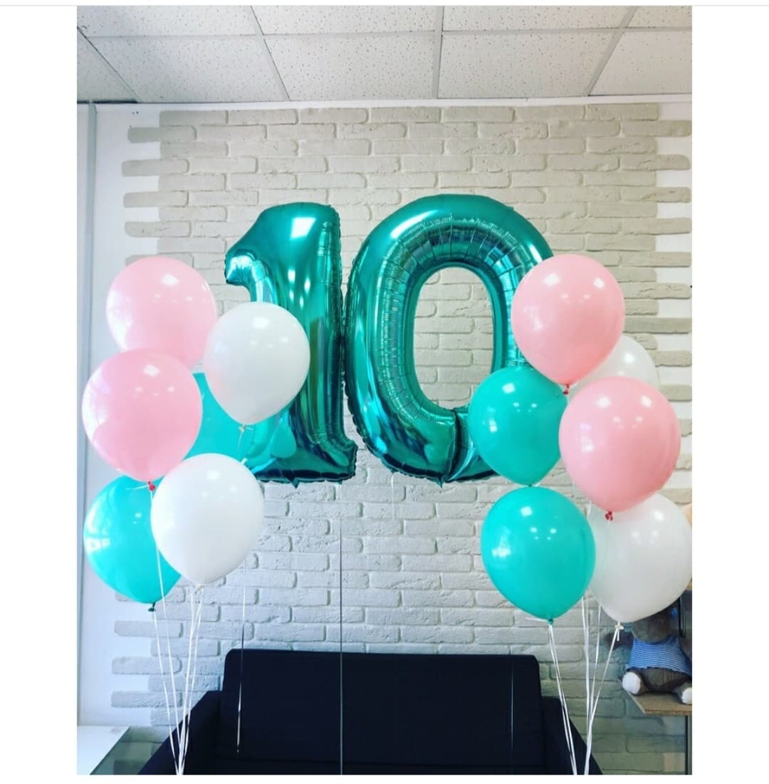 набор аквамарин с цифрой