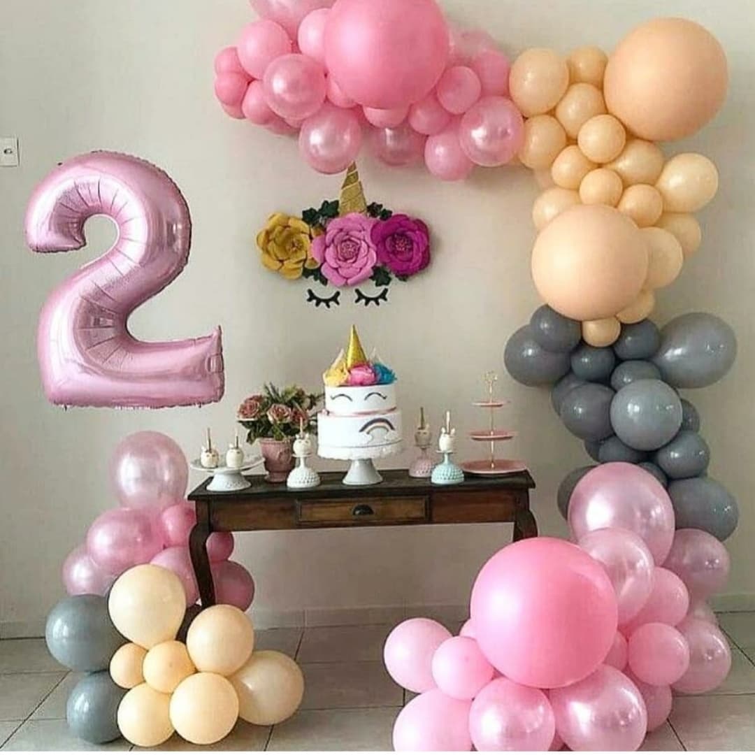 цифра+ гирлянда в стиле единорог