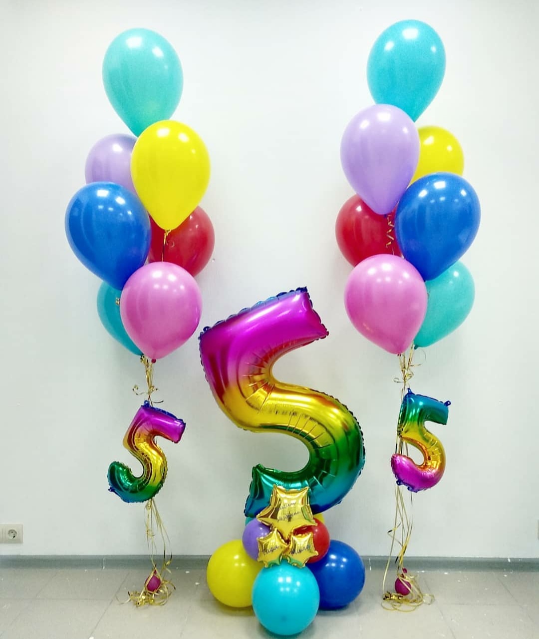 интерьерный яркий набор с радужными цифрами