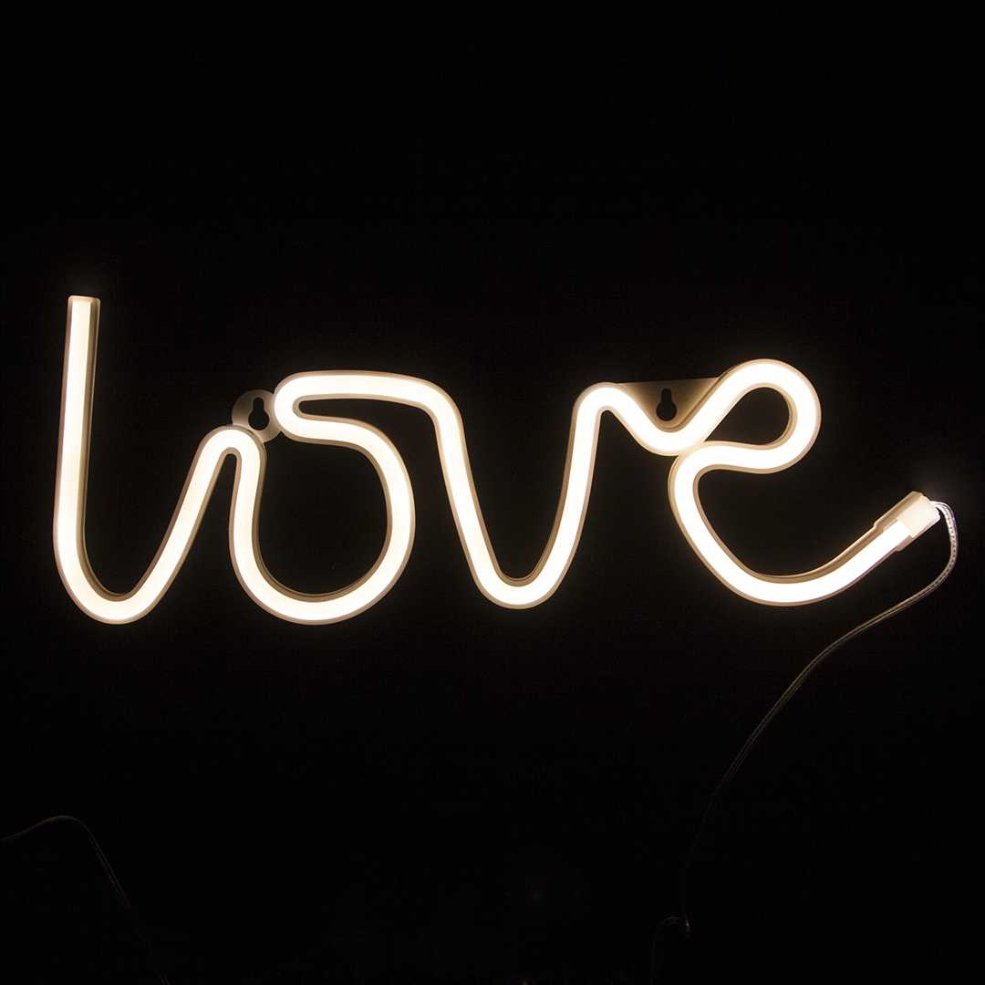 световая надпись love, 13*35 см. теплый белый