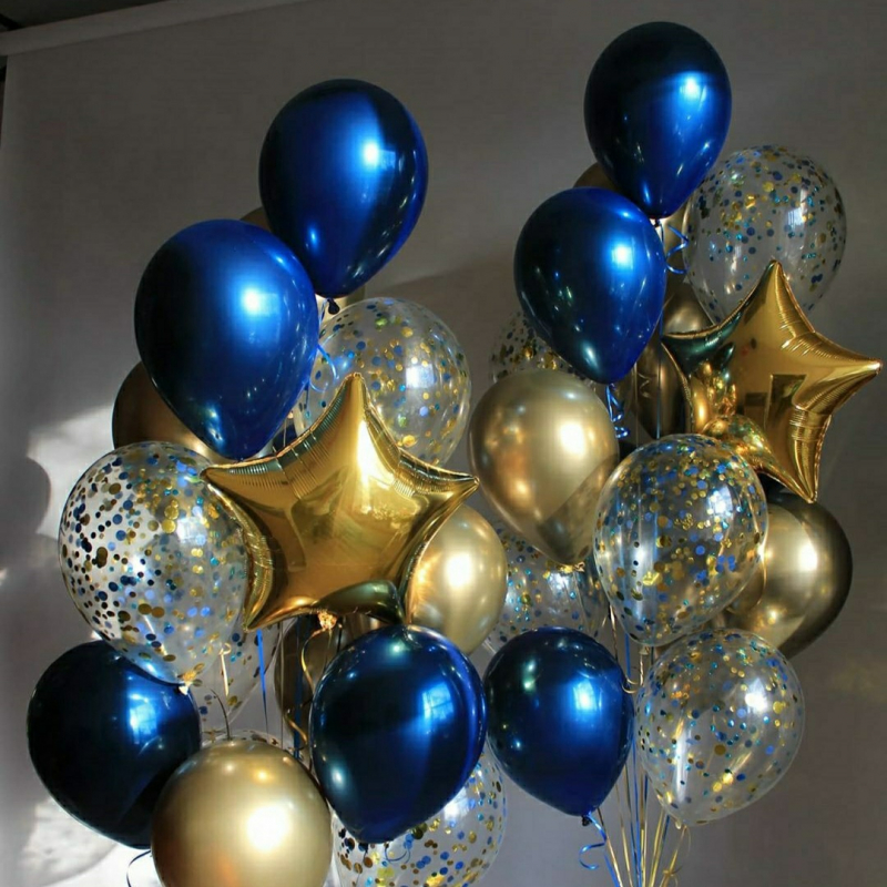 набор стильных сине - золотых фонтанов 