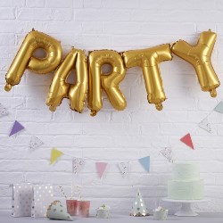 Фольгированная надпись "PARTY", золото, 107*30см
