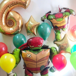Разноцветные шары и Черепашки Ниндзя на 6 лет мальчику