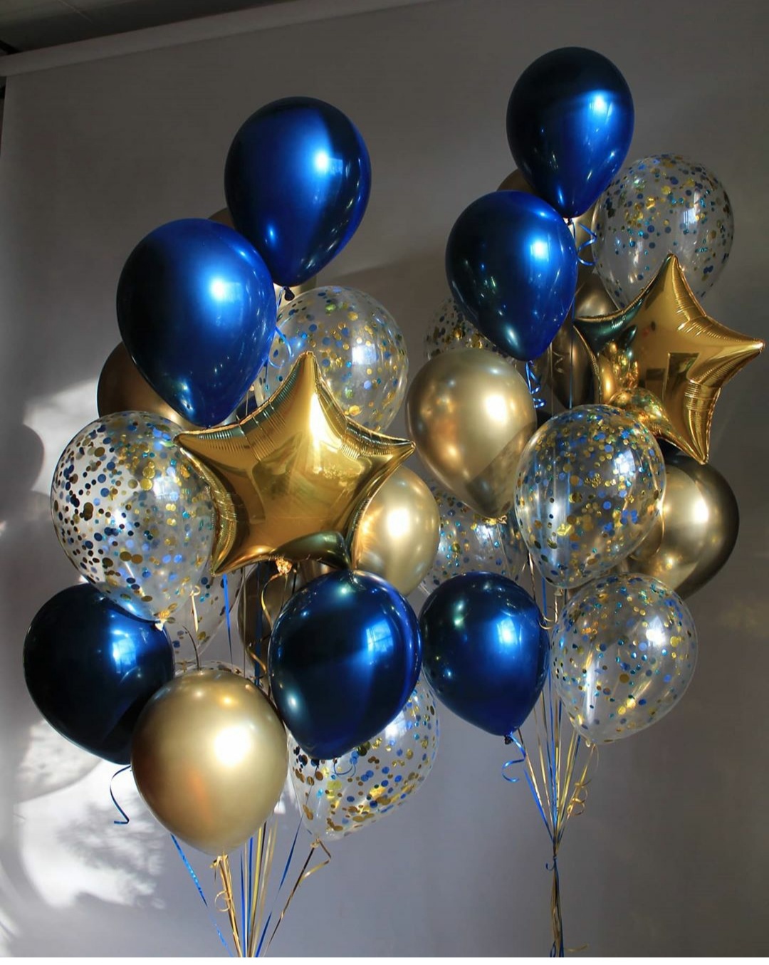 набор стильных сине - золотых фонтанов 