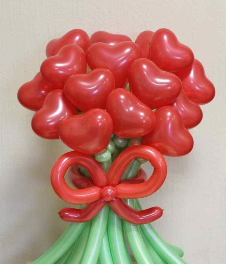 букеты - сердца из шаров
