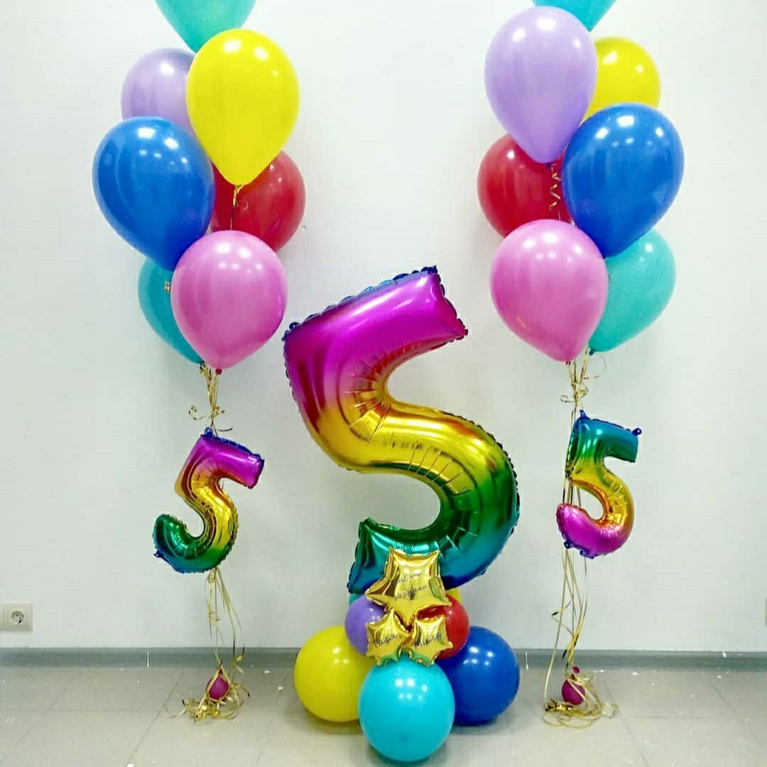 интерьерный яркий набор с радужными цифрами