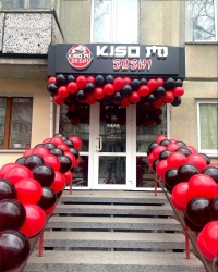 Гирлянда из шаров на входе. Цвета любые