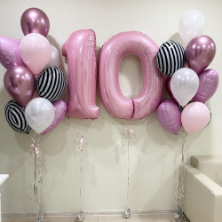 Розовые шары на 10 лет девочке