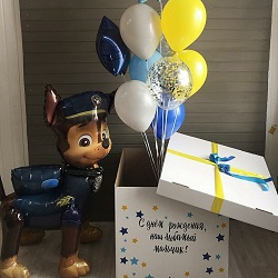 Коробка с шарами в стиле Щенячий Патруль