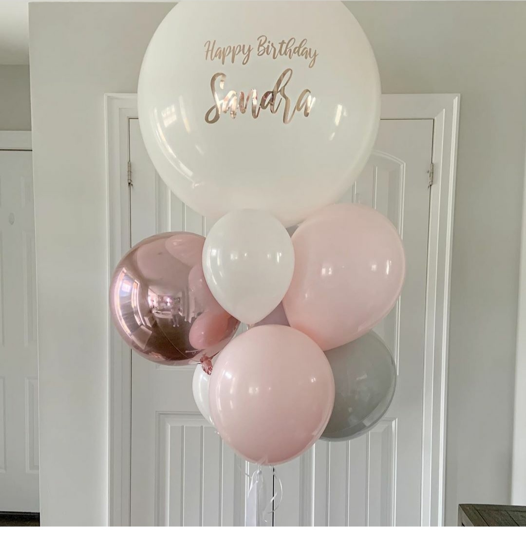 подарок из шаров в розовом цвете