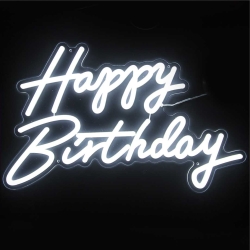 Световая надпись на подложке Happy Birthday, 35*57 см. Белый