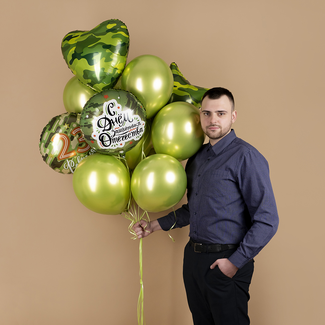 шар-фигура круг 46 см "с днём защитника отечества!"