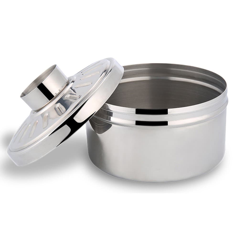 ALSANIDI, Stainless steel dates storage, Dates boweL, Silver, Size 16 Cm