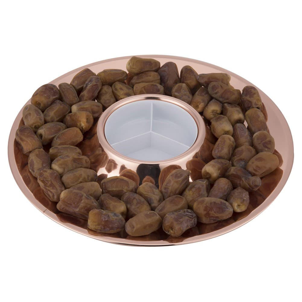 ALSANIDI, Luxury serving tray, Trips plate, Coppery, Size 34 Cm