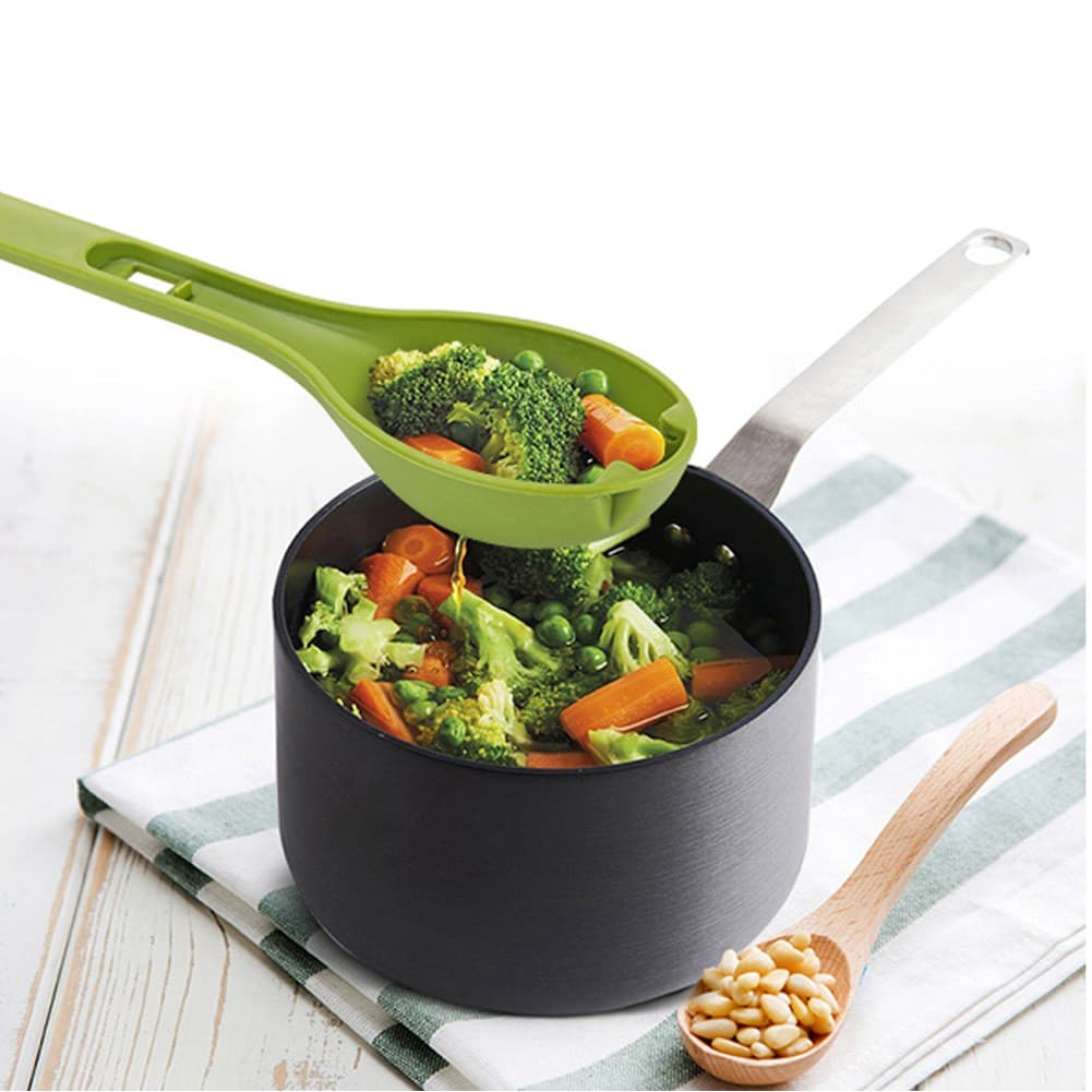 ALSANIDI, Plastic spices cooking spoon, Cooking Spoons, Green, Size 27 Cm