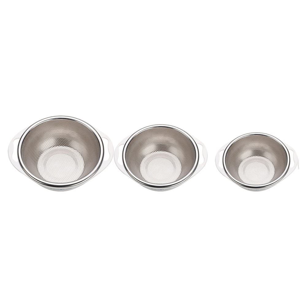 ALSANIDI, Stainless steel rice strainer, Rice, Vegetables and fruits strainer, White, Size 16 Cm