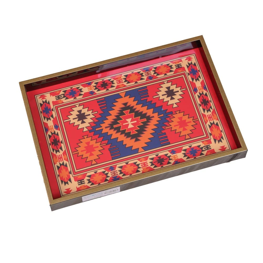 ALSANIDI, Heritage Tray, Serving Tray, Black*Red, Size 35*48 Cm