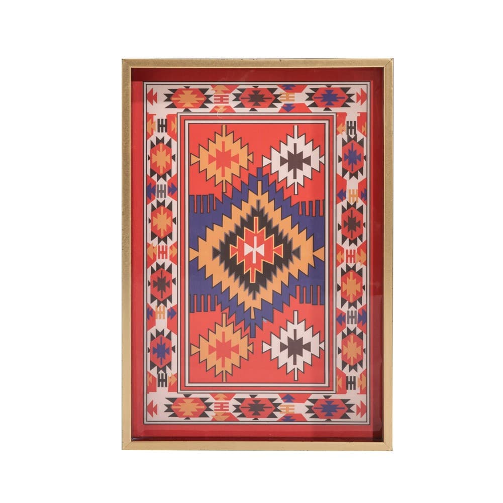 ALSANIDI, Heritage Tray, Serving Tray, Black*Red, Size 35*48 Cm
