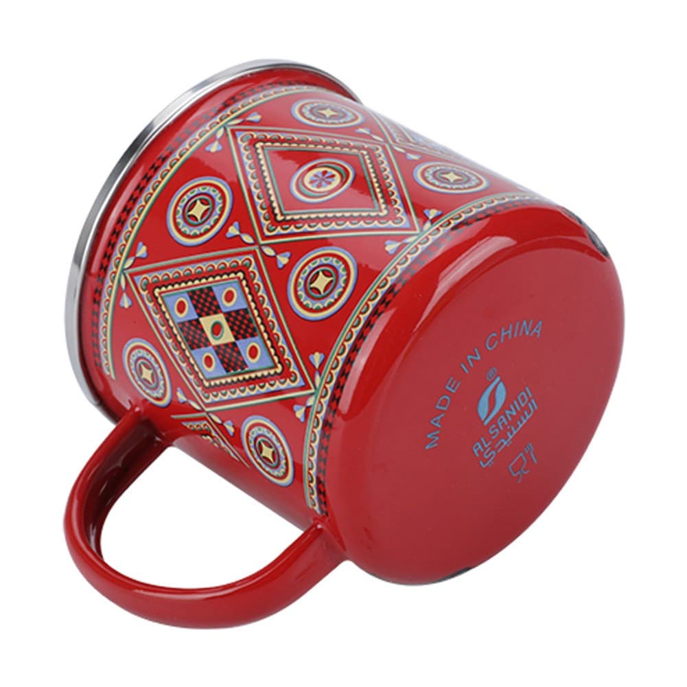 ALSANIDI, Najdi inscription cup, Coffee cup for trips and travel, Red, capacity 750 ml