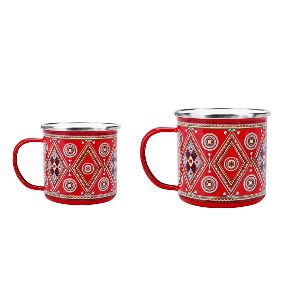 ALSANIDI, Najdi inscription cup, Coffee cup for trips and travel, Red, capacity 750 ml