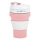 ALSANIDI, Silicone coffee and tea cup, Coffee cup for trips and travel, Pink, capacity 350 ml