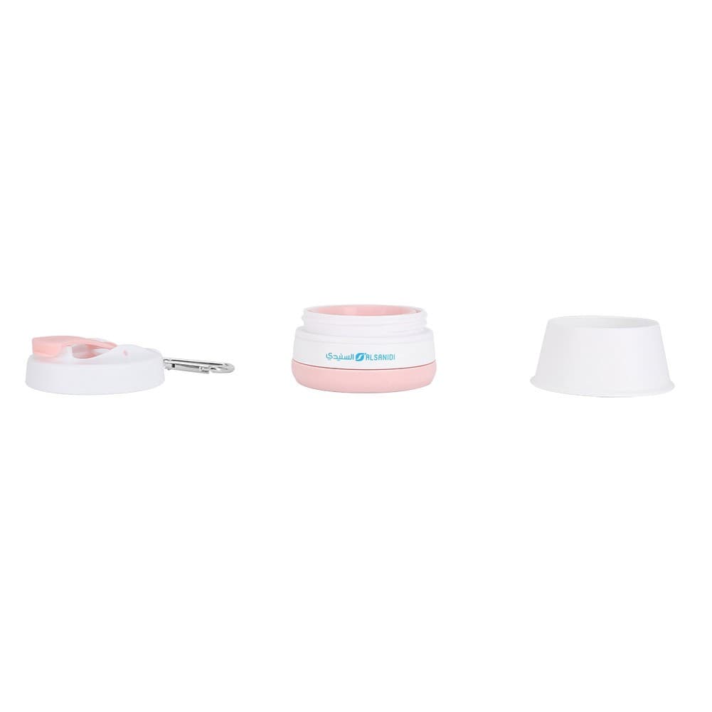 ALSANIDI, Silicone coffee and tea cup, Coffee cup for trips and travel, Pink, capacity 350 ml