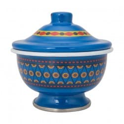 ALSANIDI, Najdi inscription bowel, bowel with Lid, Blue, Size 14 Cm