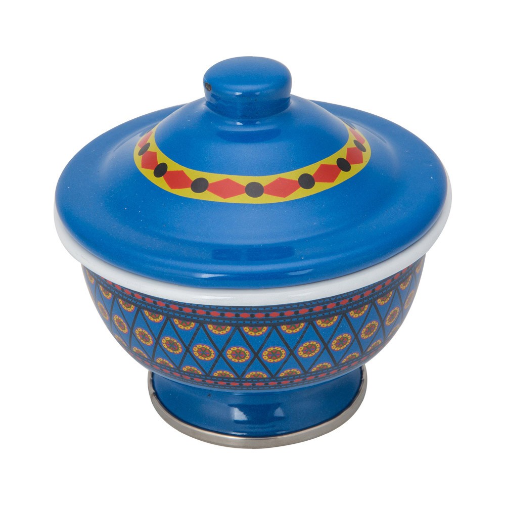 ALSANIDI, Najdi inscription bowel, bowel with Lid, Blue, Size 14 Cm