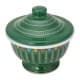 ALSANIDI, Al-Qatt Al-Asiri inscription bowel, bowel with Lid, Green, Size 13 Cm