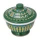 ALSANIDI, Al-Qatt Al-Asiri inscription bowel, bowel with Lid, Green, Size 13 Cm