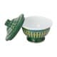 ALSANIDI, Al-Qatt Al-Asiri inscription bowel, bowel with Lid, Green, Size 13 Cm