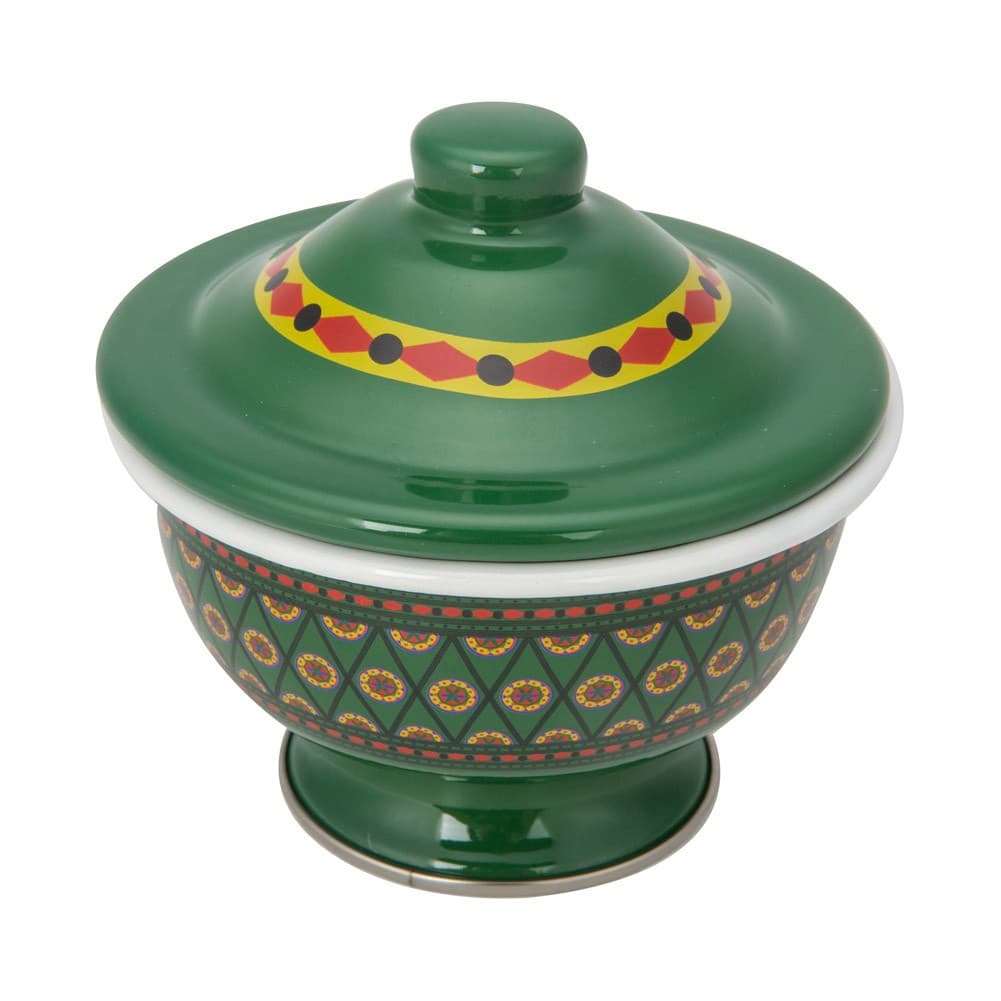 ALSANIDI, Najdi inscription bowel, bowel with Lid, Green, Size 13 Cm
