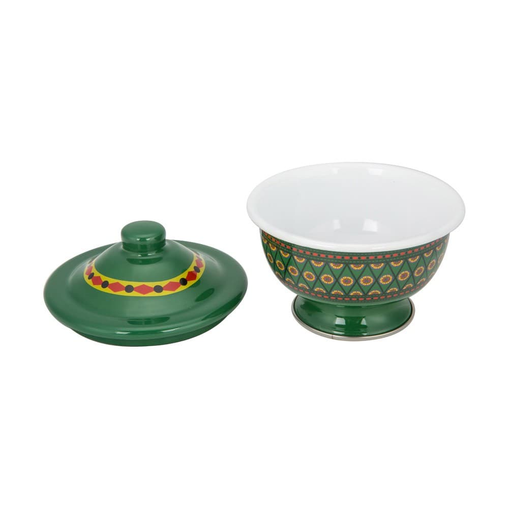 ALSANIDI, Najdi inscription bowel, bowel with Lid, Green, Size 13 Cm