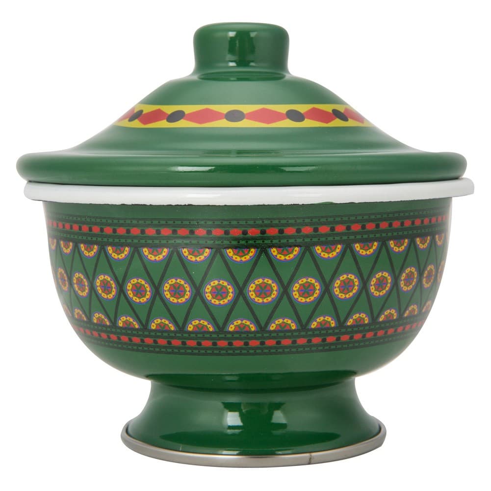 ALSANIDI, Najdi inscription bowel, bowel with Lid, Green, Size 14 Cm