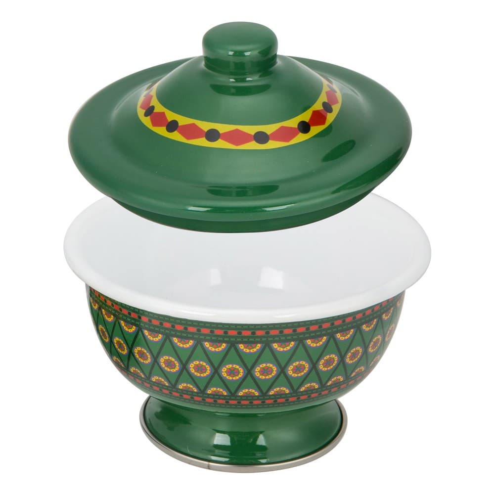 ALSANIDI, Najdi inscription bowel, bowel with Lid, Green, Size 14 Cm