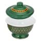 ALSANIDI, Najdi inscription bowel, bowel with Lid, Green, Size 14 Cm