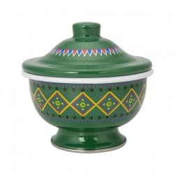 ALSANIDI, Najdi inscription bowel, bowel with Lid, Green, Size 13 Cm