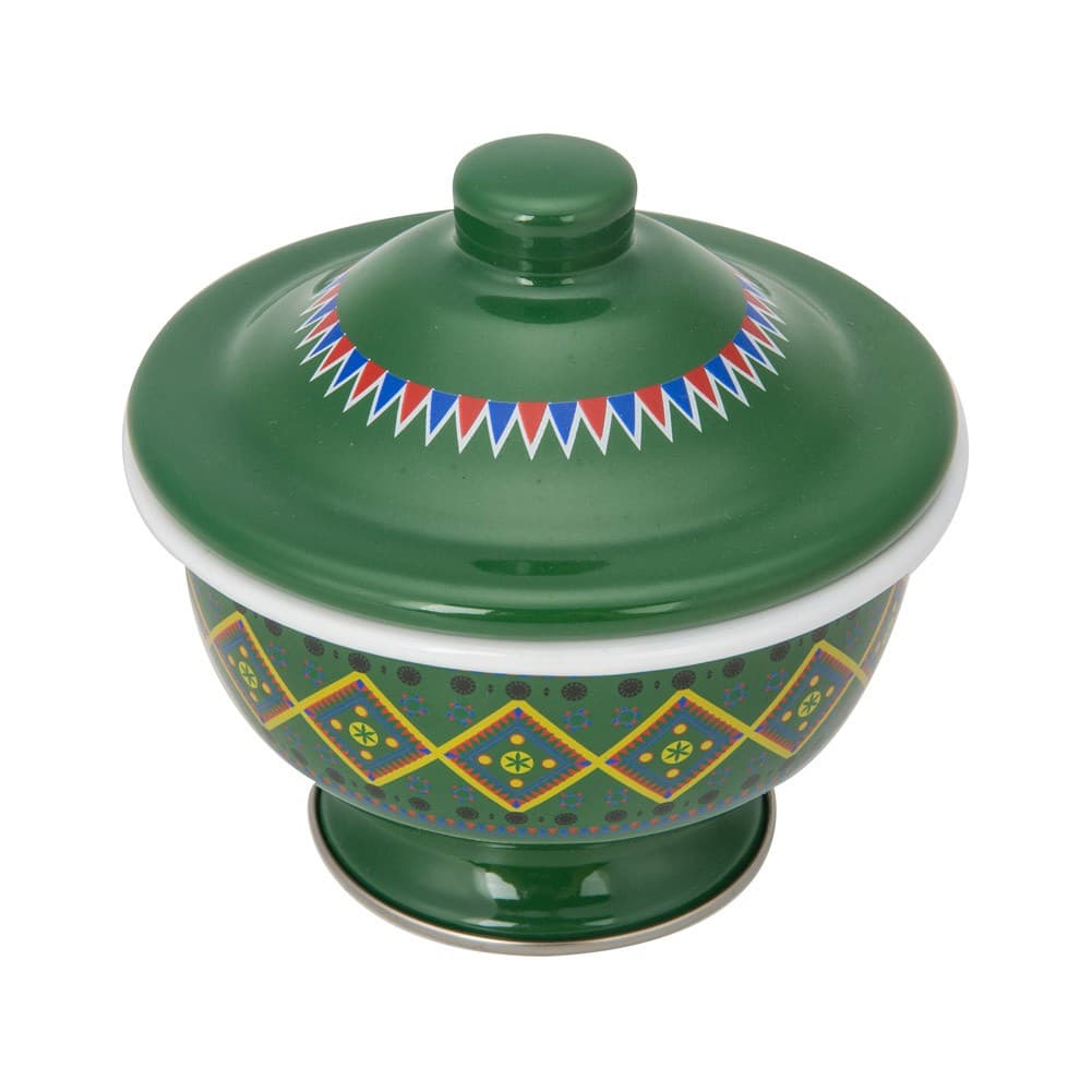 ALSANIDI, Najdi inscription bowel, bowel with Lid, Green, Size 13 Cm