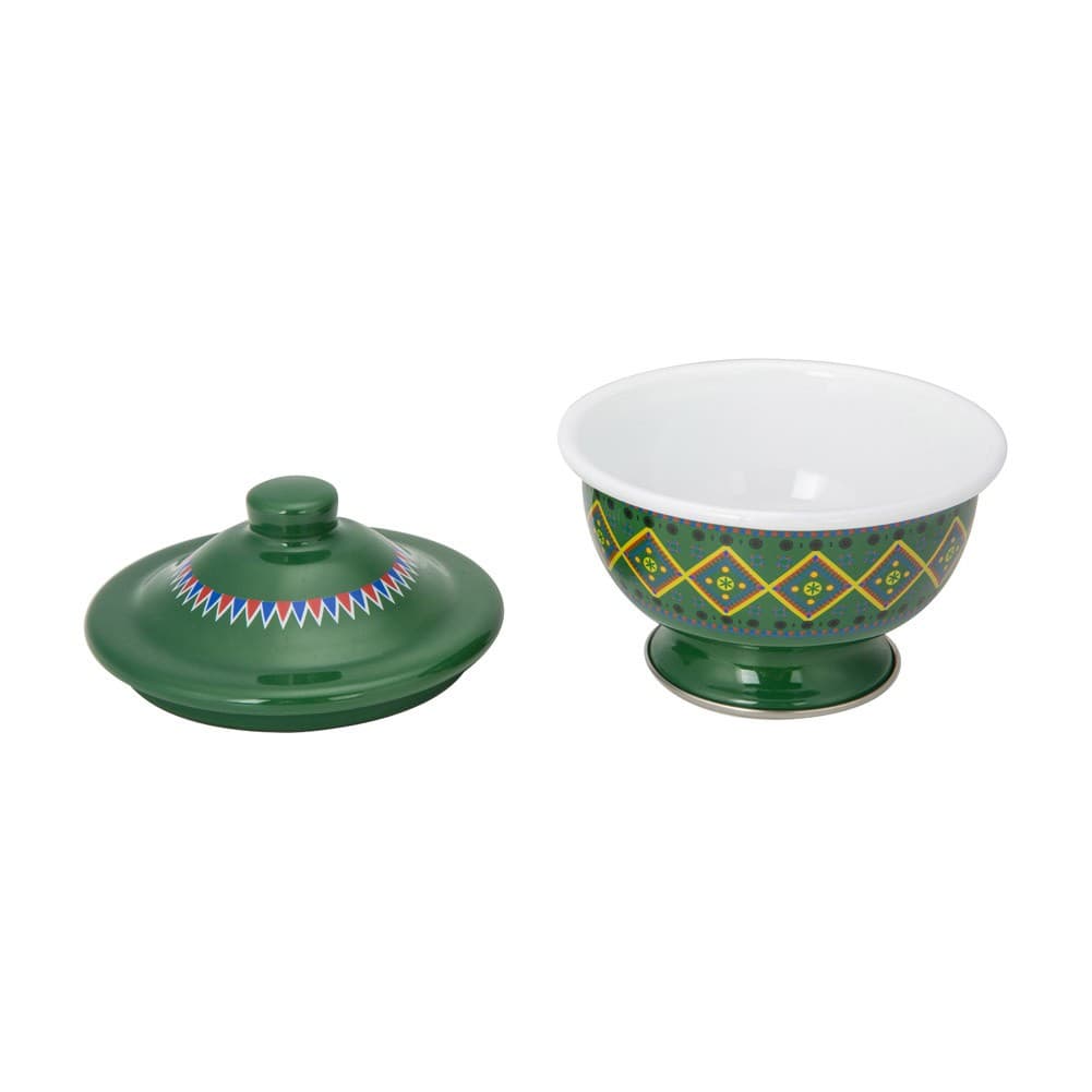 ALSANIDI, Najdi inscription bowel, bowel with Lid, Green, Size 13 Cm