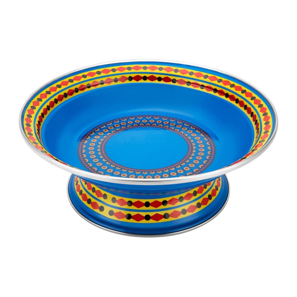 ALSANIDI, Najdi Inscription Ghedar plate, Najdi Inscription Chinko plate, Blue, Size 22 Cm