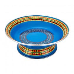 ALSANIDI, Najdi Inscription Ghedar plate, Najdi Inscription Chinko plate, Blue, Size 22 Cm