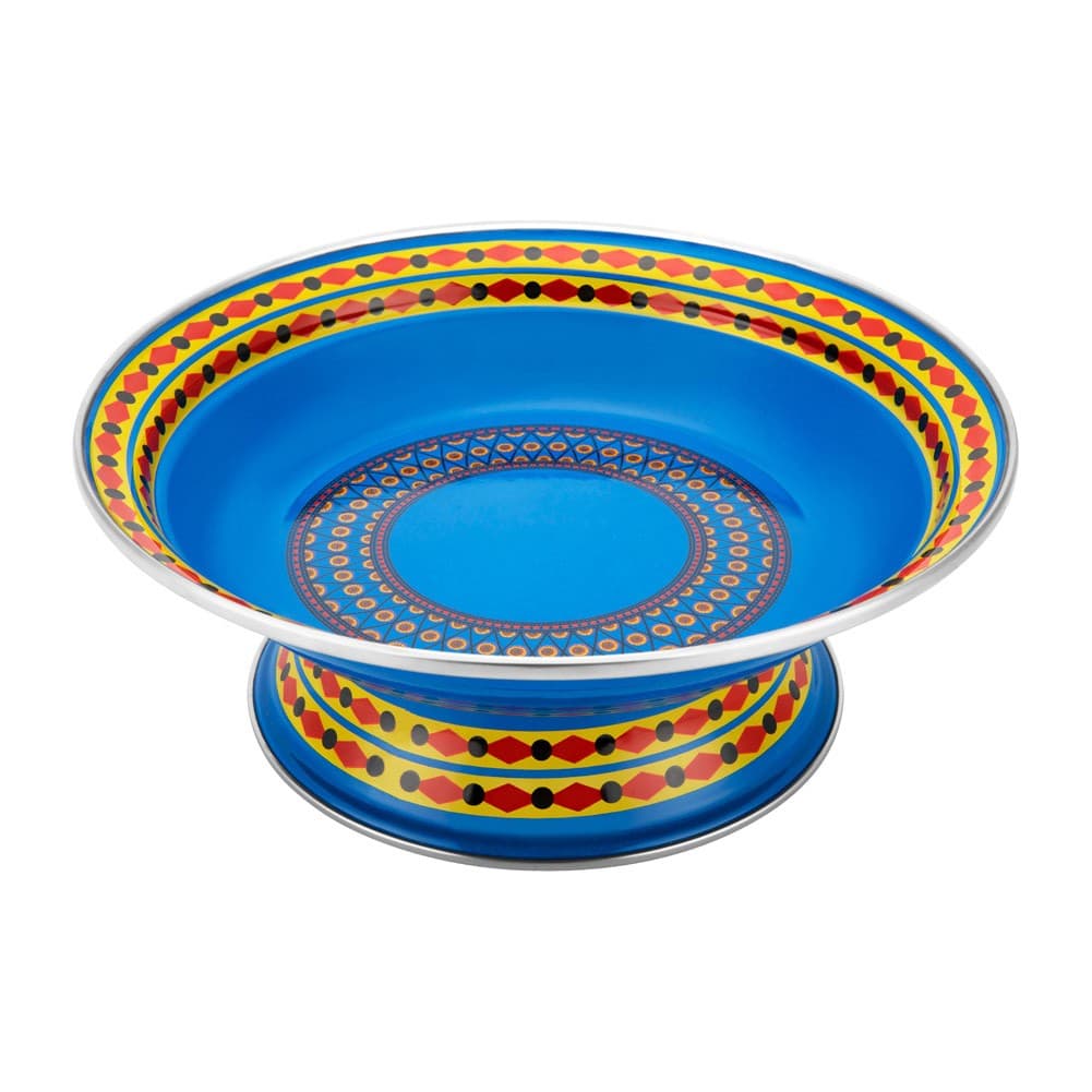 ALSANIDI, Najdi Inscription Ghedar plate, Najdi Inscription Chinko plate, Blue, Size 24 Cm