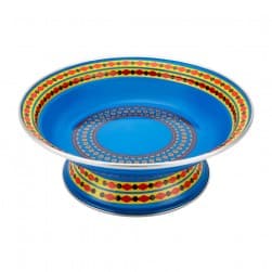 ALSANIDI, Najdi Inscription Ghedar plate, Najdi Inscription Chinko plate, Blue, Size 24 Cm