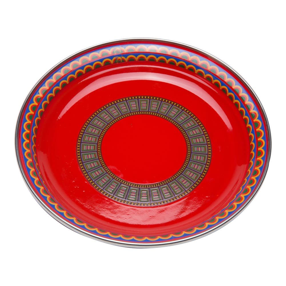 ALSANIDI, Najdi Inscription plate, Najdi Inscription Chinko plate, Red, Size 34 Cm