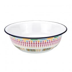 ALSANIDI, Al-Qatt Al-Asiri inscription Badia Pan, saLad bowel, White, Size 35.5*11.4 Cm