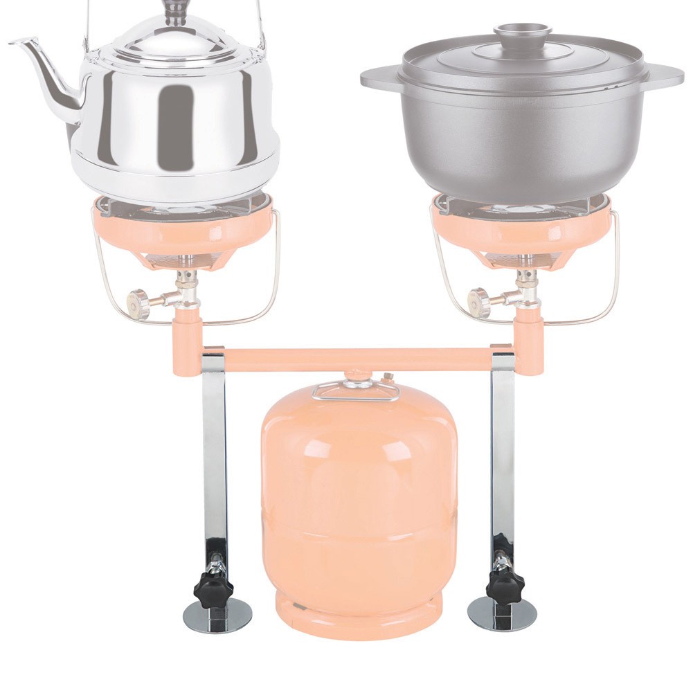 ALSANIDI, Gas stove stand base for trips, Silver