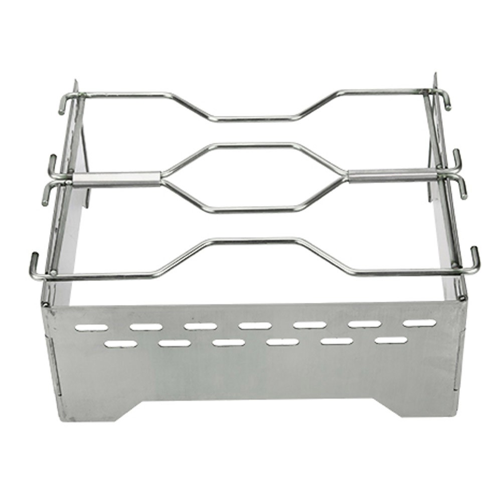 ALSANIDI, Traveler's fire Stand, Portable mini barbecue charcoal grill for picnics, Silver, Size 26.2*27 Cm